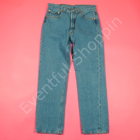 Vintage Levis 501 Jeans Mens 32 Blue Original Straight Denim 90s - Picture 2 of 7